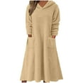 thumbnail image 1 of HaiMao Women's Casual Fluffy Granular Fleece Sherpa Hooded Dress Clearance Oversized Plush Fuzzy Pullover Coat with Pockets Beige 6(M), 1 of 1