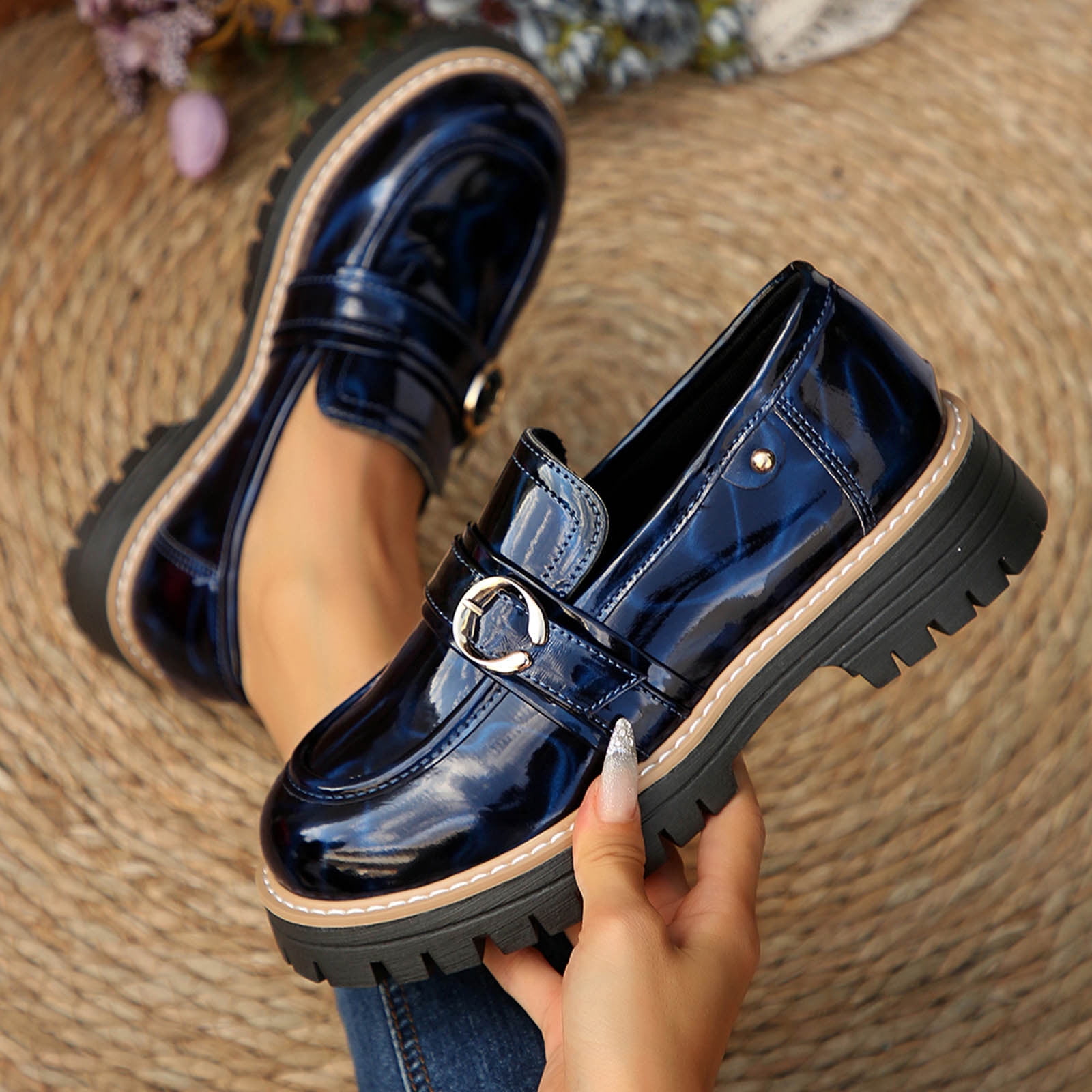 navy blue dress loafers Moorhen - Navy main image 0