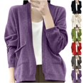 thumbnail image 1 of HaiMao Women's Long Sleeve Cropped Cardigan Sweater Clearance Open Front Short Shrugs Cardigans Lightweight Sweaters Red 10(XL), 1 of 4