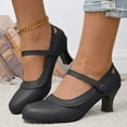 thumbnail image 1 of HaiMao Women's Mary Jane High Heels Shoes Ladies Pointed Closed Toe Ankle Strap Dress Pumps Black 7.5(40), 1 of 9
