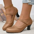 thumbnail image 1 of HaiMao Women's Mary Jane High Heels Shoes Clearance Ladies Pointed Closed Toe Ankle Strap Dress Pumps Khaki 5.5(36), 1 of 8