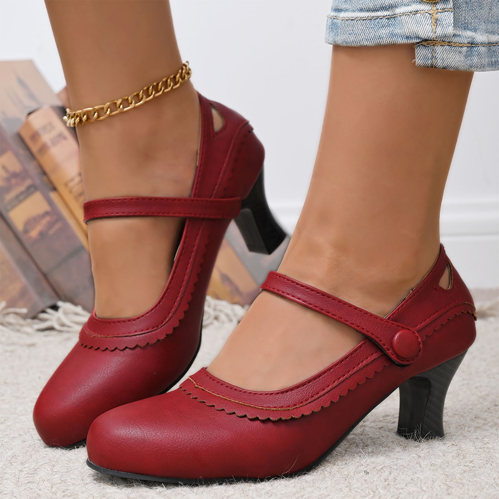 red strappy dress shoes Women's Red Strappy Stiletto Sandals with Floral Ankle Detail, Sexy High Heel Party Shoes for Nightlife, Open Toe Dress Heels for Club, Cocktail & Evening Events 2026