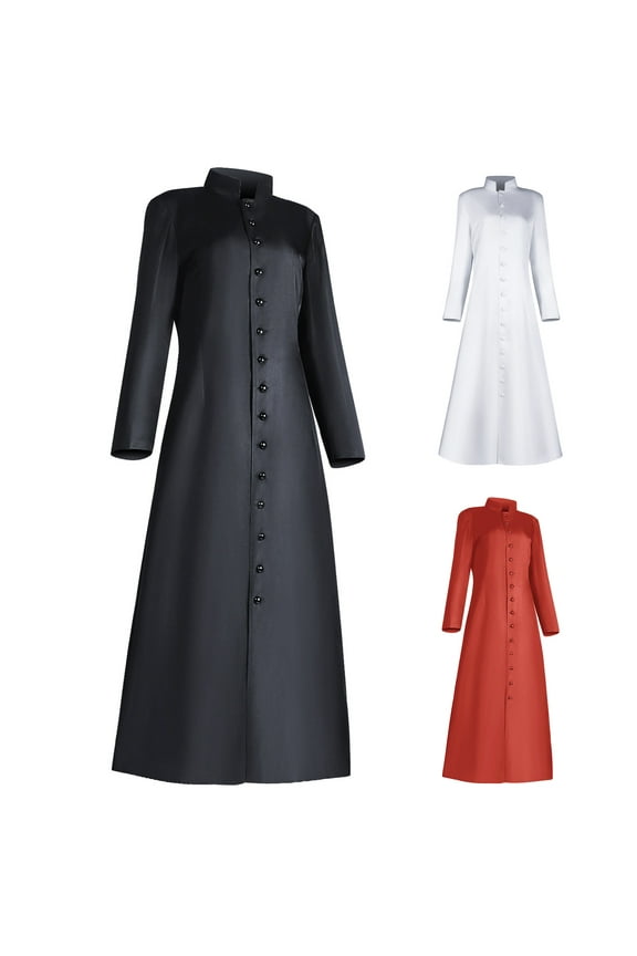 Hinvhai Women's Robe Church Robe Choir Minister Clergy Pulpit Liturgical White 10(XL)