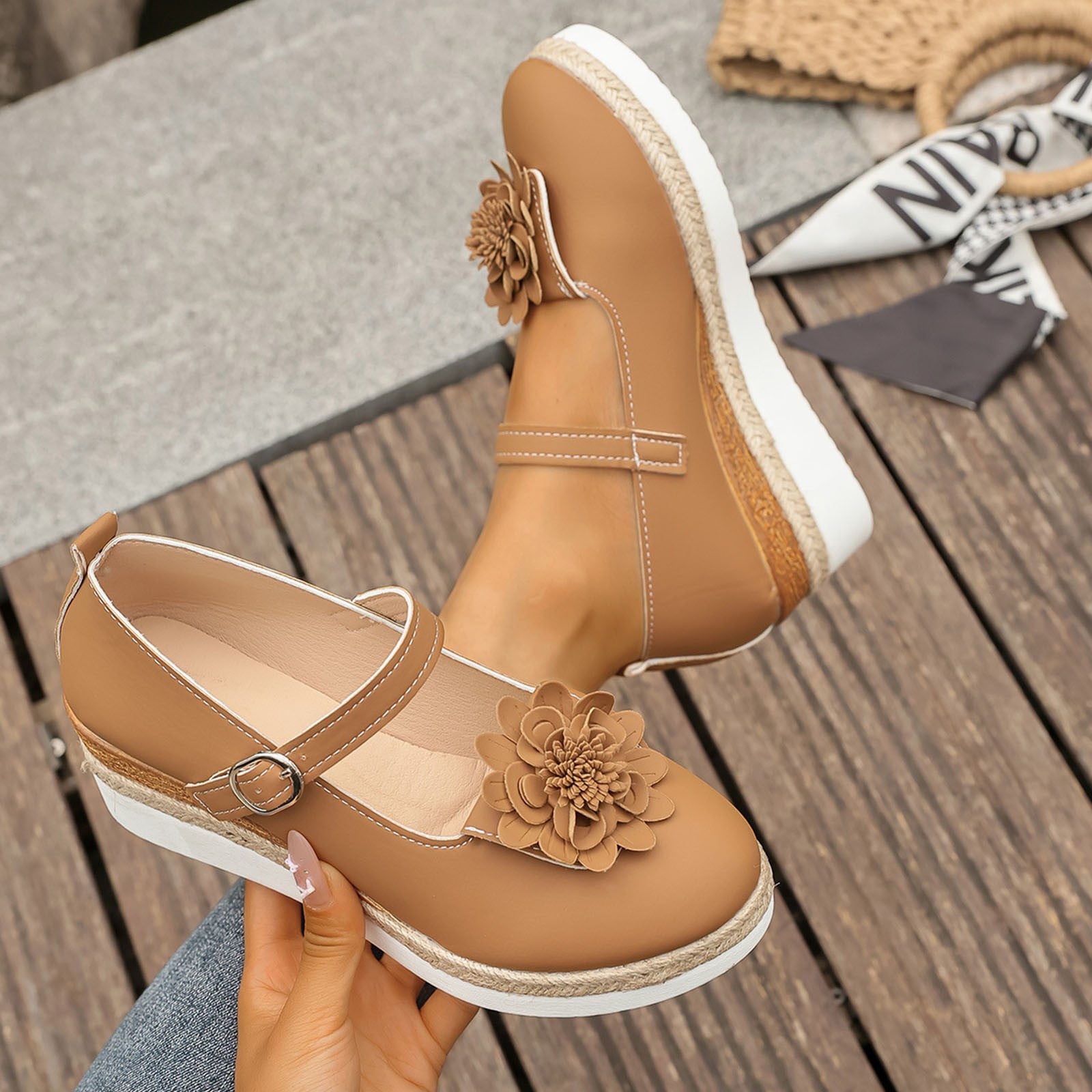 HaiMao Women's Wedge Shoes Closed Toe Low Heel Pumps Comfotable Dress Shoes Brown 8.5(41)