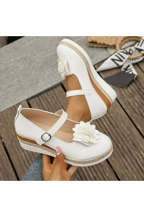 Women's Wedge Shoes Closed Toe Low Heel Pumps Comfotable Dress Shoes White 8.5(41)