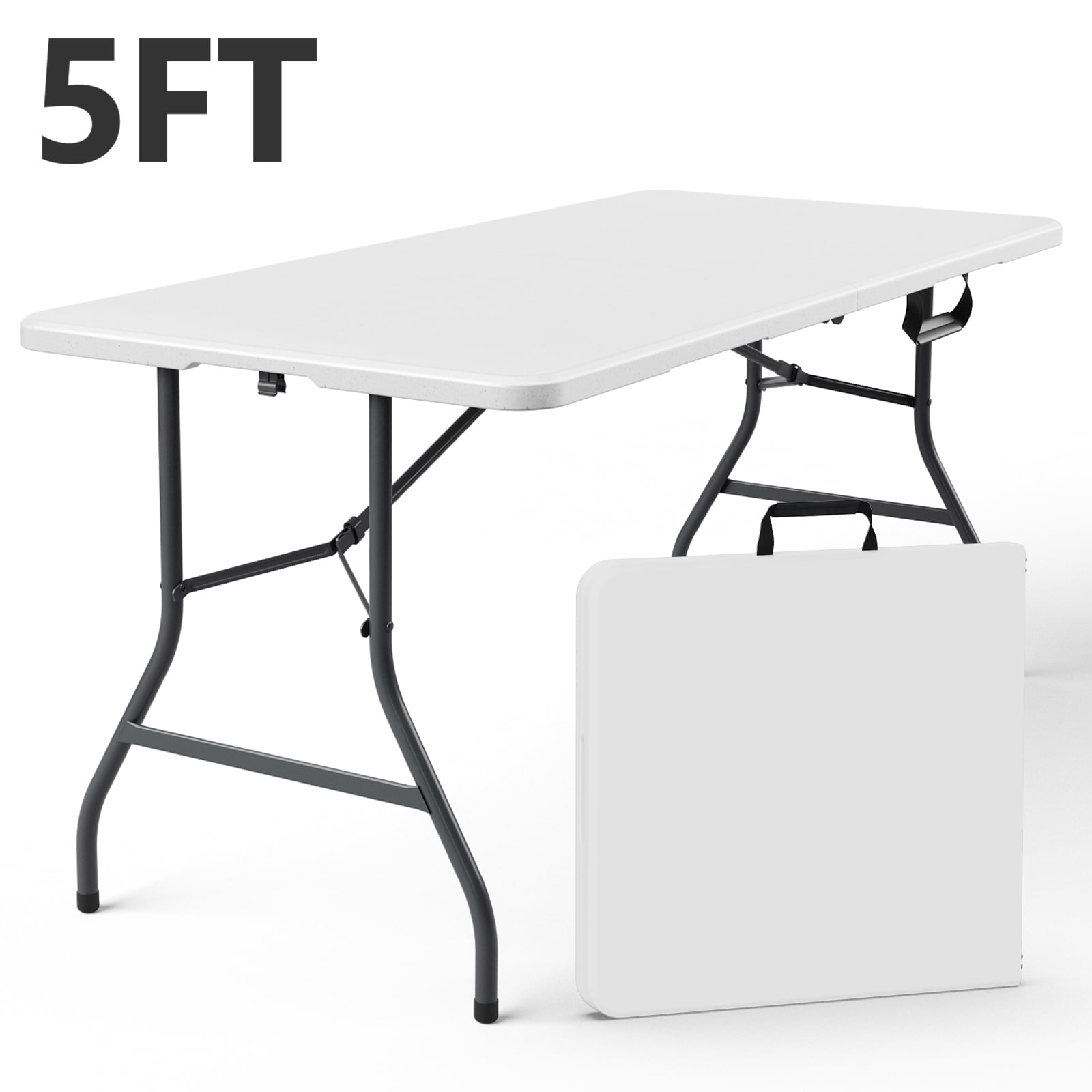 HaiNova 5ft Folding Table Portable Heavy Duty Picnic Table with Handle Durable Suitable for Dinner Wedding Camping Party White 917c2d7e e668 45e4 8df5 ef9c7c870345.79653f36fad3f7dd328f07fb2b1c5268