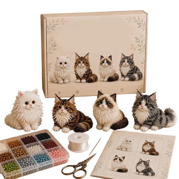 HaiSphere 3D Beaded Animal Kit for Adults - Colorful Plastic Interlocking Beads for 3D Animal Figurine, Bead Kit with Step-by-Step Guide, Arts and Crafts Creative