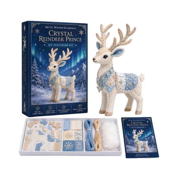 HaiSphere Arctic Winter Guardians DIY Patchwork Kit - Fantasy Felt Set 3D Arctic Animal Sewing, Craft Kits for Adults Pre-Cut Pieces, Arts and Crafts Adult Craft Kits,E