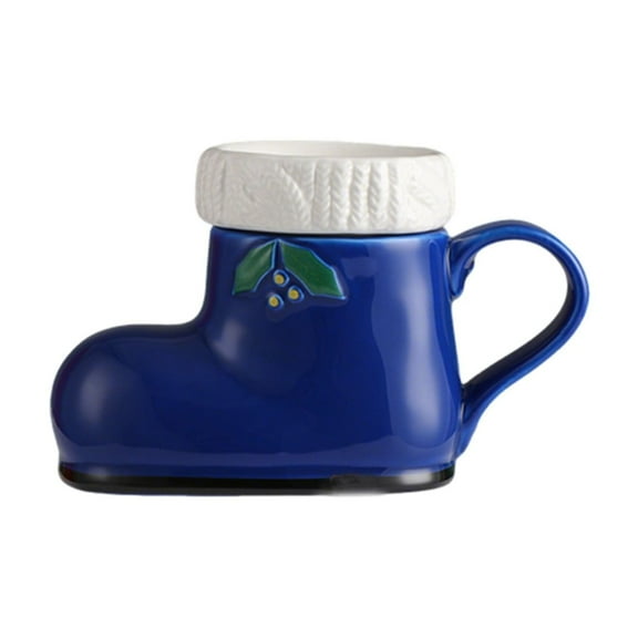 HaiSphere Christmas Boot Plastic Mug, 15 Oz Capacity Each, Suitable for Hot Cocoa, Coffee, Hot Tea, Party Supplies for Christmas, Available in Various Colors,Blue