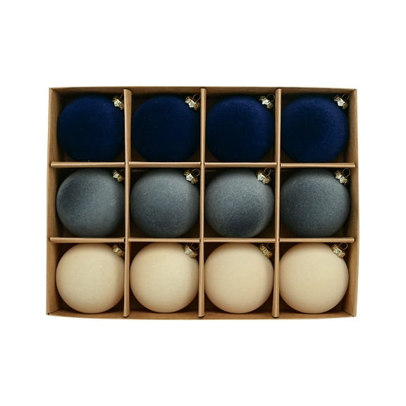 HaiSphere Christmas Decorations 12 Pcs Christmas Flocking Powder Snow Flock Velvet DIY Kit, for Christmas Ball Wreath Tree Ornament Craft Decorations,Blue