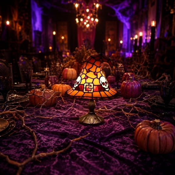 HaiSphere Gothic Decor Night Light Wizard Hat USB Lamp—Gothic Home Decor Stained Glass Ambiance for Desk Bookshelf Mantel, Perfect Halloween Party Decorations Indoor,B