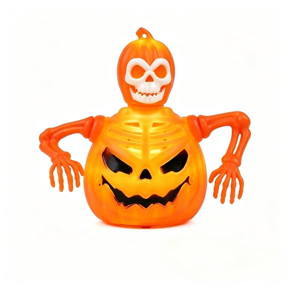 HaiSphere Halloween Decorations Indoor Skeleton Candle Set - Pumpkin Lamp with Flickering Flame, Vintage Halloween Decor for Mantel, Party Decorations