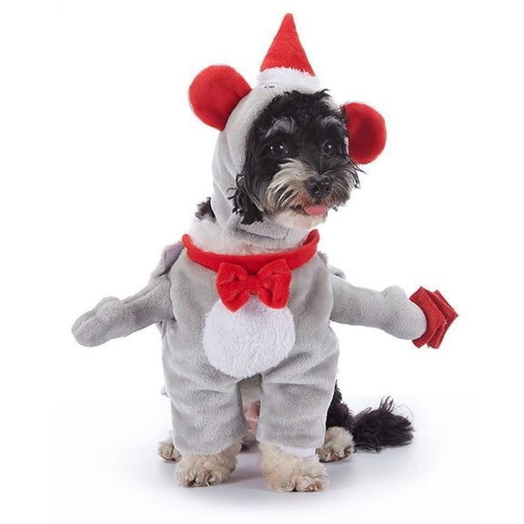 HaiSphere Halloween Funny Dog Pizza Delivery Costume, Cute Pet Cosplay Outfit, Holiday Dress Up Apparel for Small Medium Dogs, Trick or Treat Halloween Pet Photo Props,Light Gray
