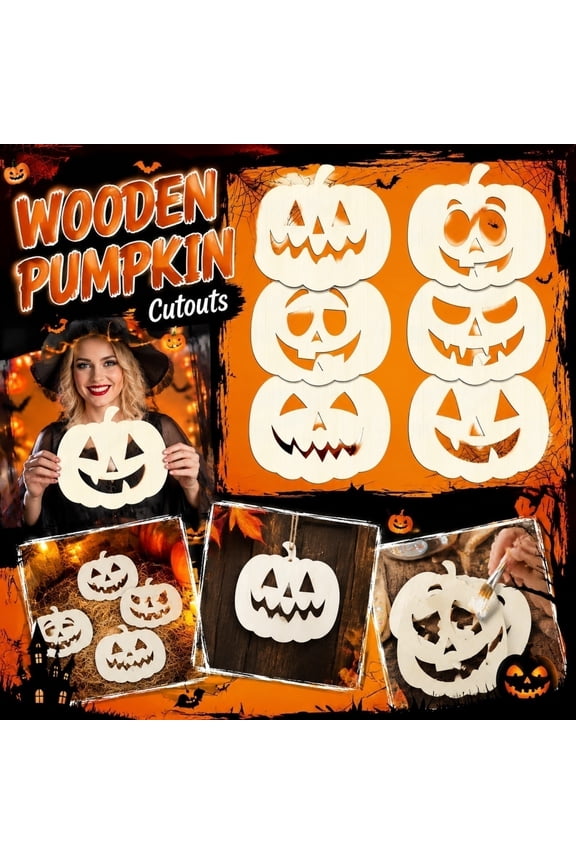 Halloween Wood Pumpkins for Crafts-Unfinished Pumpkin Cutouts for Halloween Decorations, Fall Decorations for Home, Halloween Hanging Decor, Pumpkin Hanging Decor Accent