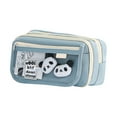 thumbnail image 1 of HaiSphere Pencil Case for School Supplies - Panda Pattern Large Capacity Pouch, Back to School Supplies, Cute Pencil Case for Girls, Holds Colored Pencils & Erasers,Blue, 1 of 3