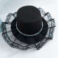 thumbnail image 1 of HaiSphere Pet Dog Gentleman Top Hat Black Lace Ruffle Pet Costume Accessory for Halloween Cosplay, Wedding, Birthday Party Holiday Pet Photo Booth Props,A, 1 of 4