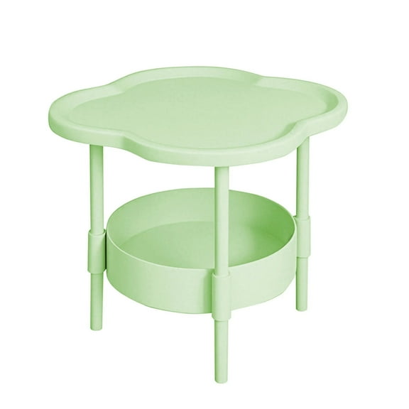 HaiSphere Two-Tier Side Table with Removable Tray, Waterproof End Table for Indoor and Outdoor Use, Multi-Functional Bedside Table for Living Room and Bedroom,Mint Green