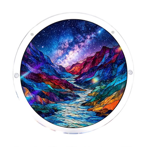 HaiXin Hub Acrylic Rainbow Suncatcher, Window Hanging Decoration, Prismatic Light Catcher for Indoor Window, Summer Balcony Room Decor, 7.8in
