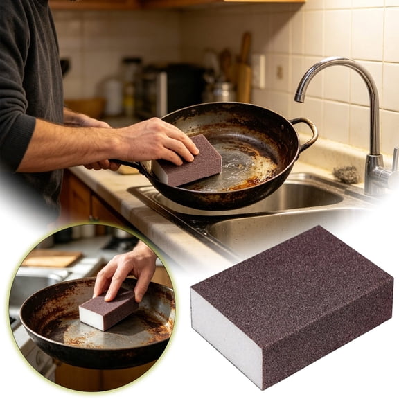 HaiXin Hub Heavy Duty Carborundum Sponges for Rust Removal, 1pc Kitchen Scouring Pads