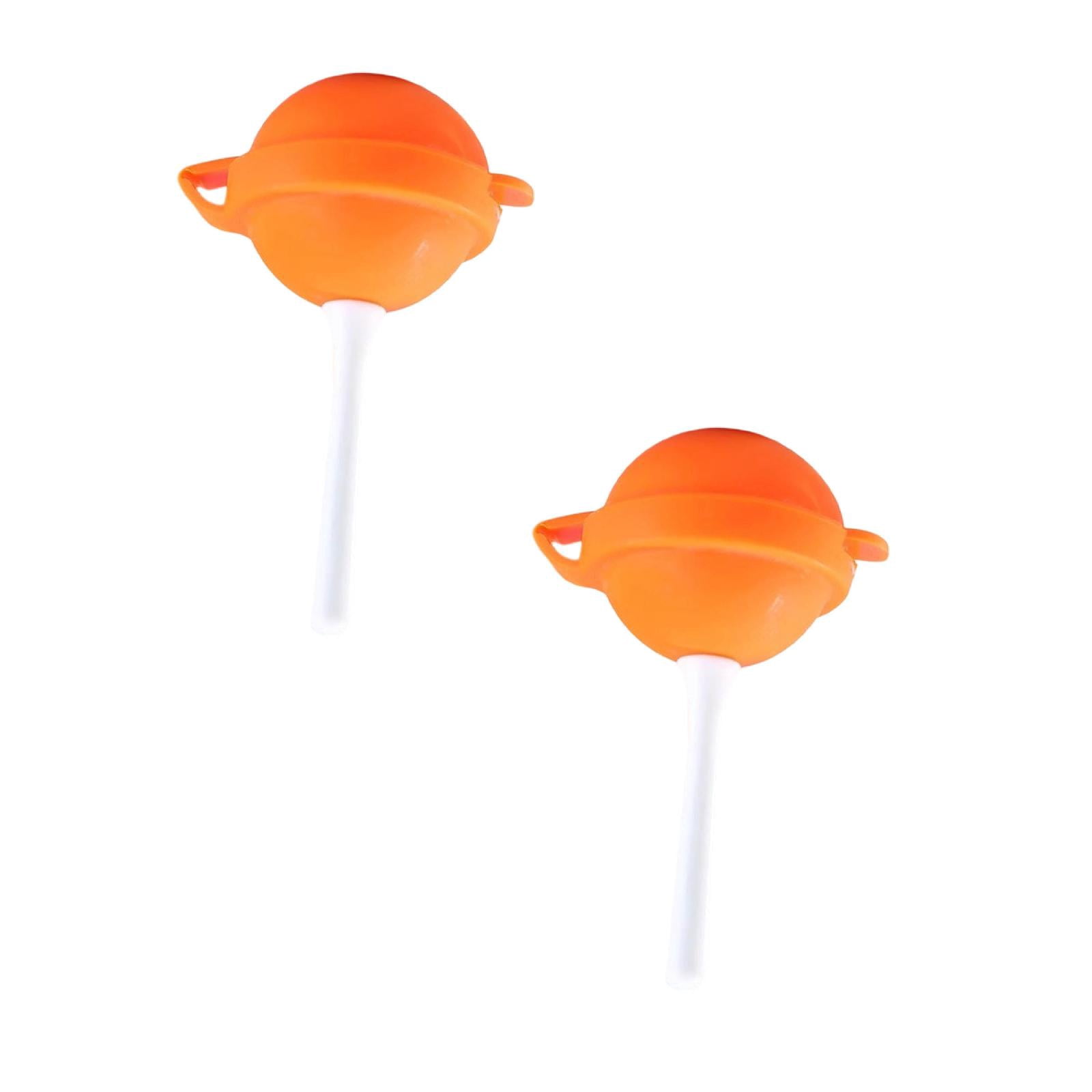 HaiXin Hub Reusable Lollipop-Shaped Ice Mold, Easy Release Maker,2pcs Orange