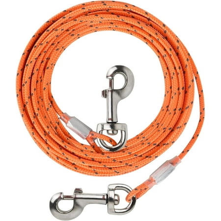 HaiYUAN Dog Tie Out Dog Run Cable Tie Out Cable for Dogs with Reflects Light Dog Cable for Large Dogs Heavy Duty for Outside Hold Large Dogs Up to 100LBS Orange