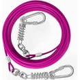 thumbnail image 1 of HaiYUAN Dog Tie Out Cable 10/15/20/25/30FT Dog Run Cable Rosy Pink/Blue/Purple/Silver/Red/Green/YellowTie Out Cable for Large Dogs Heavy Duty for Outside Hold Large Dogs Up to 250LBS, 1 of 9