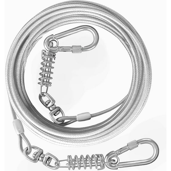 HaiYUAN Dog Tie Out Cable 10/15/20/25/30FT Dog Run Cable Rosy Pink/Blue/Purple/Silver/Red/Green/YellowTie Out Cable for Large Dogs Heavy Duty for Outside Hold Large Dogs Up to 250LBS