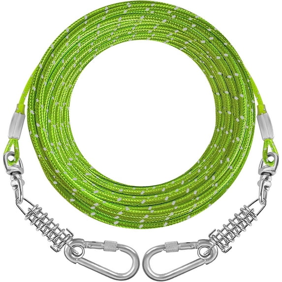 HaiYUAN Dog Tie Out Cable Chains for Yard and Outside for Heavy Duty Dogs Up to 150lbs Green
