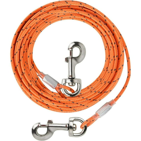 HaiYUAN Dog Tie Out Dog Run Cable Tie Out Cable for Dogs with Reflects Light Dog Cable for Large Dogs Heavy Duty for Outside Hold Large Dogs Up to 150LBS Orange