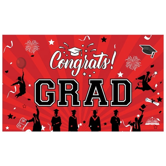 Haiamaoyi Graduation Background Cloth 2026 Graduation Party Backdrop Banner Congrats Grad Large Reusable Polyester Photography Background for Ceremony Decoration