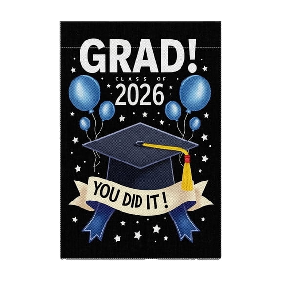 Haiamaoyi Graduation Banner Class of 2026 Congratulations You Did It Printed Sign for Indoor Outdoor Celebrations Parties Events Decorations Supplies Double-sided Print