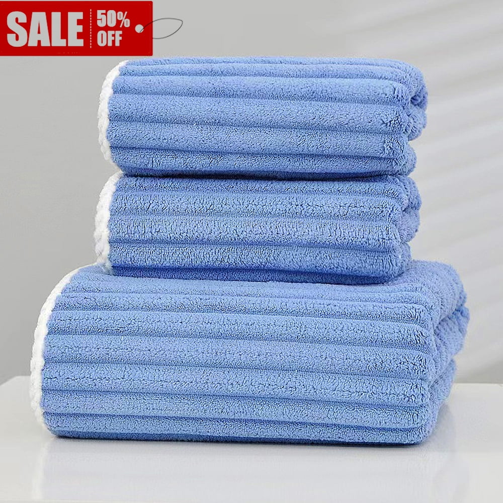 Haibin Bath Towels Set, 3 Piece Cotton Bathroom Towels, Super Soft ...