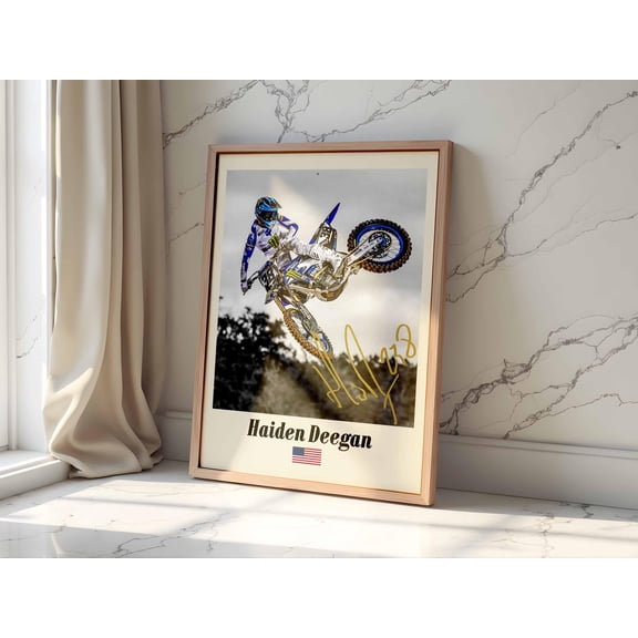 Haiden Deegan Poster, Motocross Supercross Rider, Dirt Bike Racing Artwork for Garage and Man Cave Decor , Poster Print Only