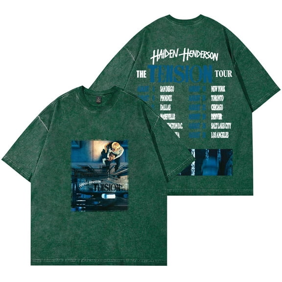 Haiden Henderson The Tension Tour Vintage Wash T-Shirts Women Men Cotton Short Sleeve Tee