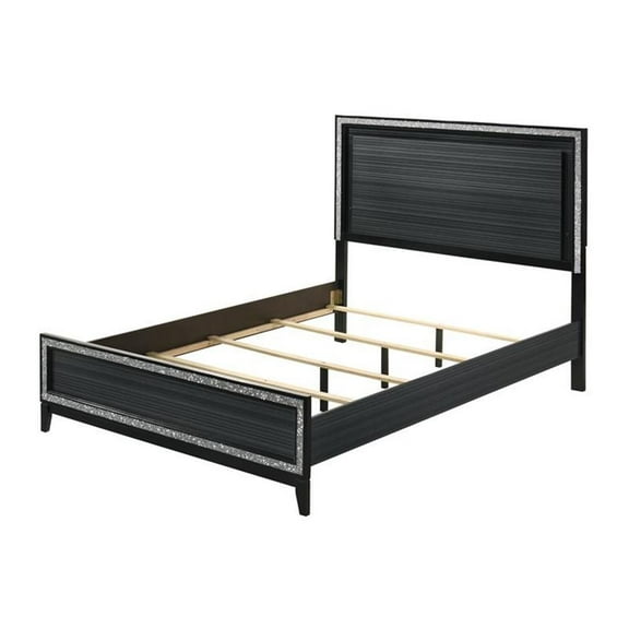 Haiden Queen Bed in LED & Weathered Black Finish
