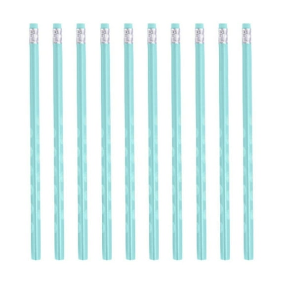 Haidf 10Pcs Pencils with Erasers, HB Lead Pencils Bulk, Cute Wood Pencils for Writing, Drawing and Sketching, Home Office Stationery Supplies, Teacher Classroom Reward, 7.4 Inch, Green