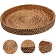 thumbnail image 1 of Haidf 1Pc Round Rattan Serving Tray, Wicker Woven Tray, Decorative Ottoman Tray for Living Room, Coffee Table, and Kitchen, 10 Inch, 1 of 6
