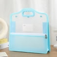 thumbnail image 1 of Haidf 1Pc Vertical Expanding File Folder, Plastic File Organizer with Zipper and Label Pocket, Portable Document Receipt Organizer, Home Office School Supplies, A4 Letter Size, 13.6" x 13", Blue, 1 of 9