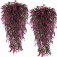 thumbnail image 1 of Haidf 2Pcs Artificial Hanging Flowers, Fake Hanging Lavender Vines Silk Flowers with Branches, UV Resistant Realistic Faux Flowers Fake Hanging Plants for Home Garden Wedding Decor, 30.3", Hot Pink, 1 of 9
