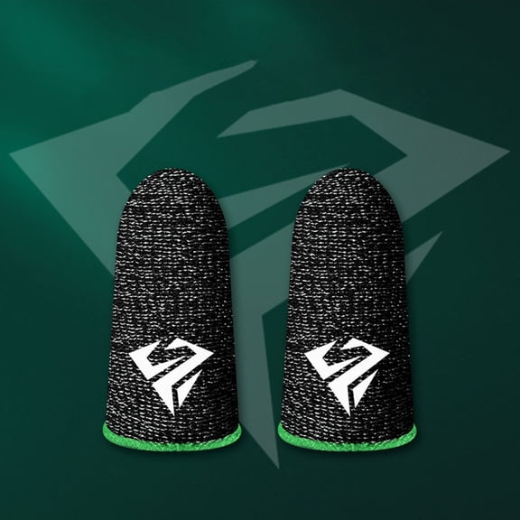 Haidf 2Pcs Gaming Finger Sleeves, Breathable Anti-Sweat Gaming Thumb Sleeve for Smooth Glide and Precision Control, Compatible with All Touchscreen Devices, Mobile Game Accessories, Green