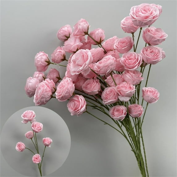 Haidf 6 Heads Roses Artificial Flowers, Realistic Artificial Roses with Stems, Fake Silk Roses for Wedding Centerpiece Arrangements DIY Bridal Bouquet Valentines Day Decorations, 31.1", Pink
