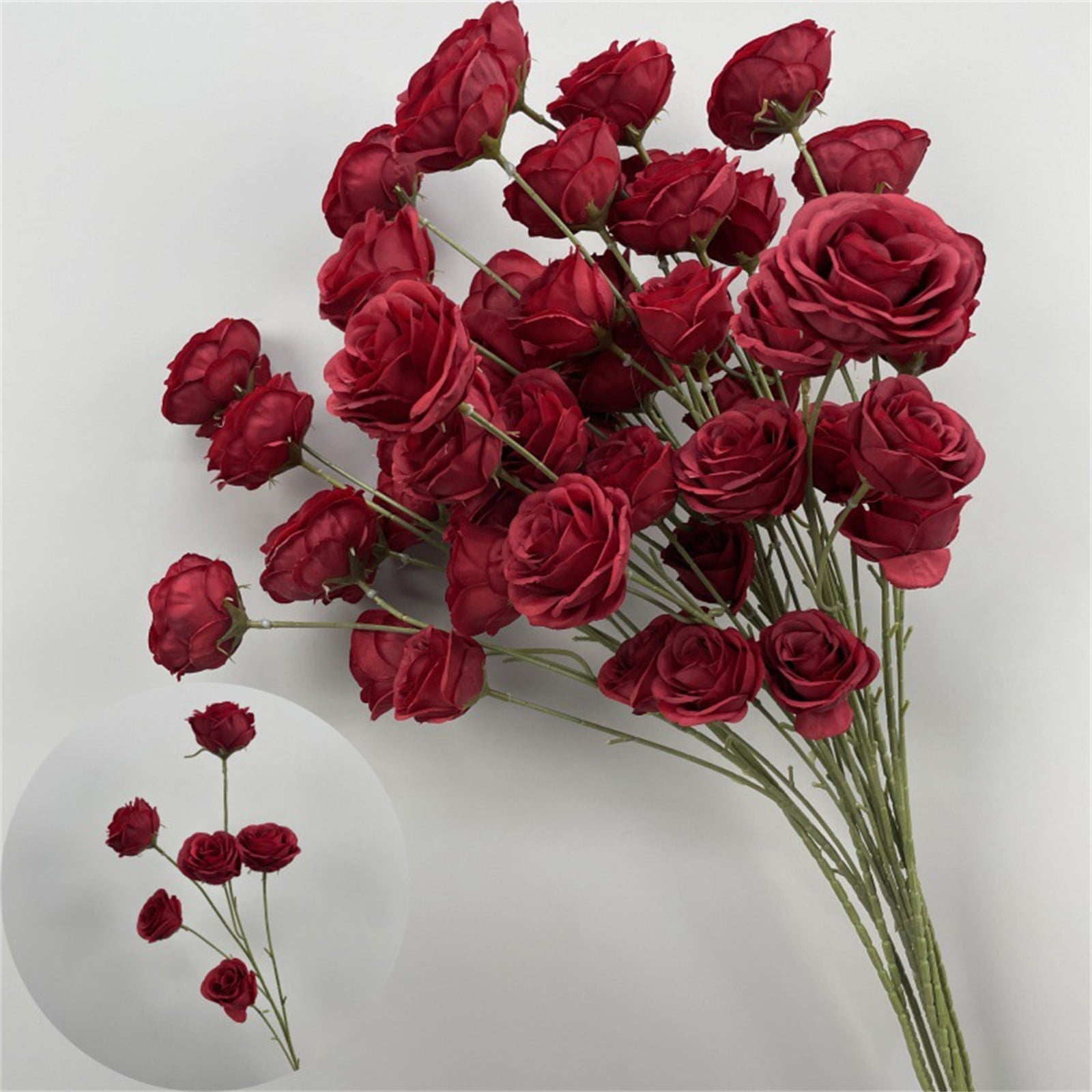 Haidf 6 Heads Roses Artificial Flowers, Realistic Artificial Roses with — free download