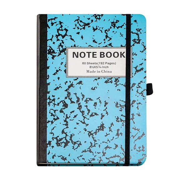 Composition Notebook, Wide Ruled Composition Books, Marble Composition Notebooks for Work, 120gsm Thick Paper, 80 Sheets per Book, 8-1/2" x 5-7/10", Blue
