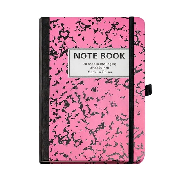 Haidf Composition Notebook, Wide Ruled Composition Notebooks, Marble Composition Books, 80 Sheets/192 Pages, 8-1/2" x 5-7/10", Hard Cover, Classroom Must Haves, Pink