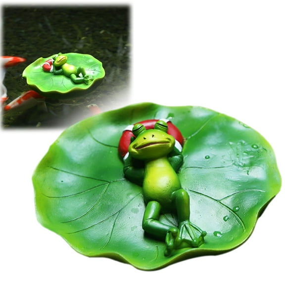 Haidf Floating Pond Decor, Resin Frog Figurine Pond Decor Statue, Funny Craft Animal Frog Statues for Home Outdoor Pond Garden Balcony Patio Aquarium Pool Decoration, Floating Frog Pond Decor