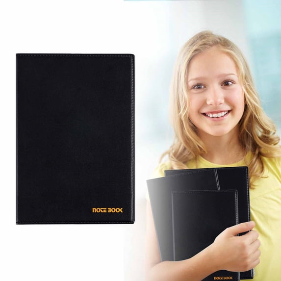 Haidf Lined Journal Notebook, B5 Hardcover Leather Thick Journal, College Ruled Notebook for Women Men Study, Business Notebook for Work, 320 Pages, 8.5" x 5.8", Black