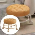 thumbnail image 1 of Haidf Low Rolling Stool, 360° Swivel Round Rolling Seat with Universal Caster, Modern Faux Leather Mobile Low Stool for Home, Office, Garage, Shop, and Gym, 10.2" W x 9" H, Orange, 1 of 9