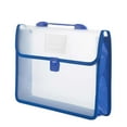thumbnail image 1 of Haidf Plastic Expanding File Folder, Waterproof Transparent Envelopes with Snap Closure and Grip Handle, Large Capacity Accordion File Pouch, Office School Supplies, 13" x 9.5", Blue, 1 of 7