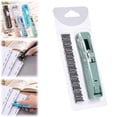 thumbnail image 1 of Haidf Portable Binder Clip Stapler, Reusable Paper Clam Clip Dispenser with 10 Metal Clam Clips, Handheld Push Clip Paper Clam Dispenser for Home, Office and Classroom, 40 Sheets Capacity, Green, 1 of 8
