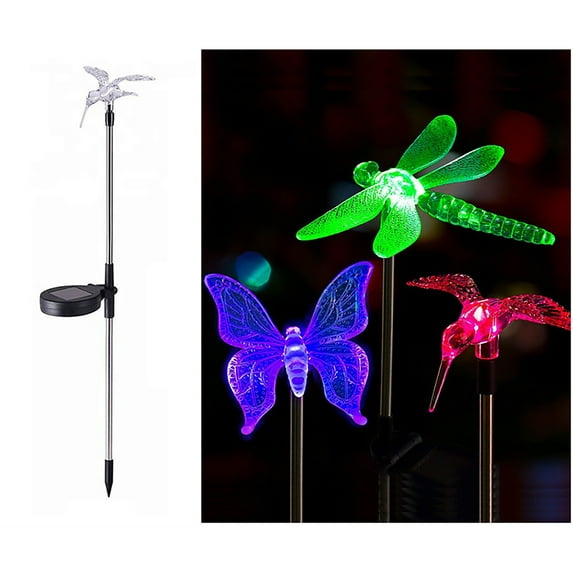 Haidf Solar Garden Lights, 1 Pack Solar Butterfly Lights Decoration Outdoor, Multi-Color Changing LED Waterproof Solar Lights, Solar Garden Stakes for Yard, Lawn, Pathway, and Patio, 30" H, Bird